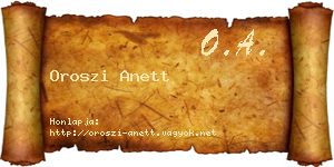 Oroszi Anett névjegykártya